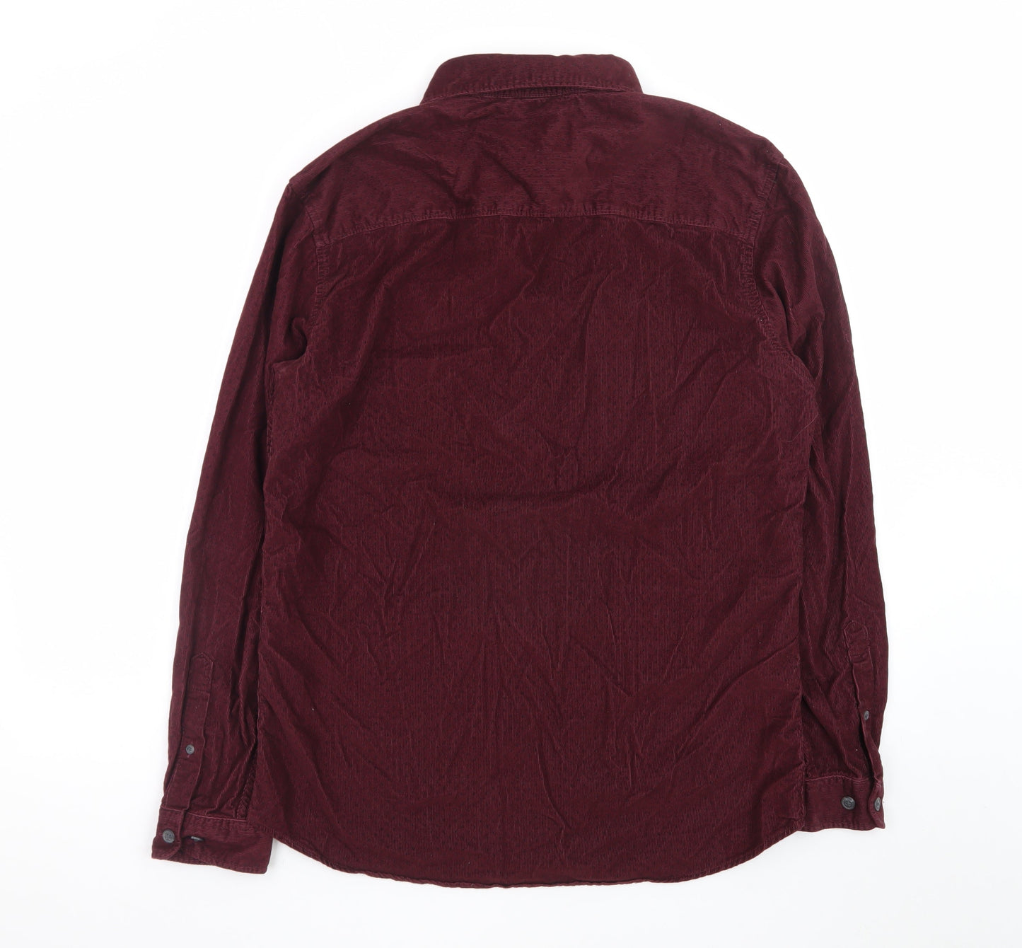 Selected Homme Men's Burgundy Slim Fit Cord Shirt L 16.5in