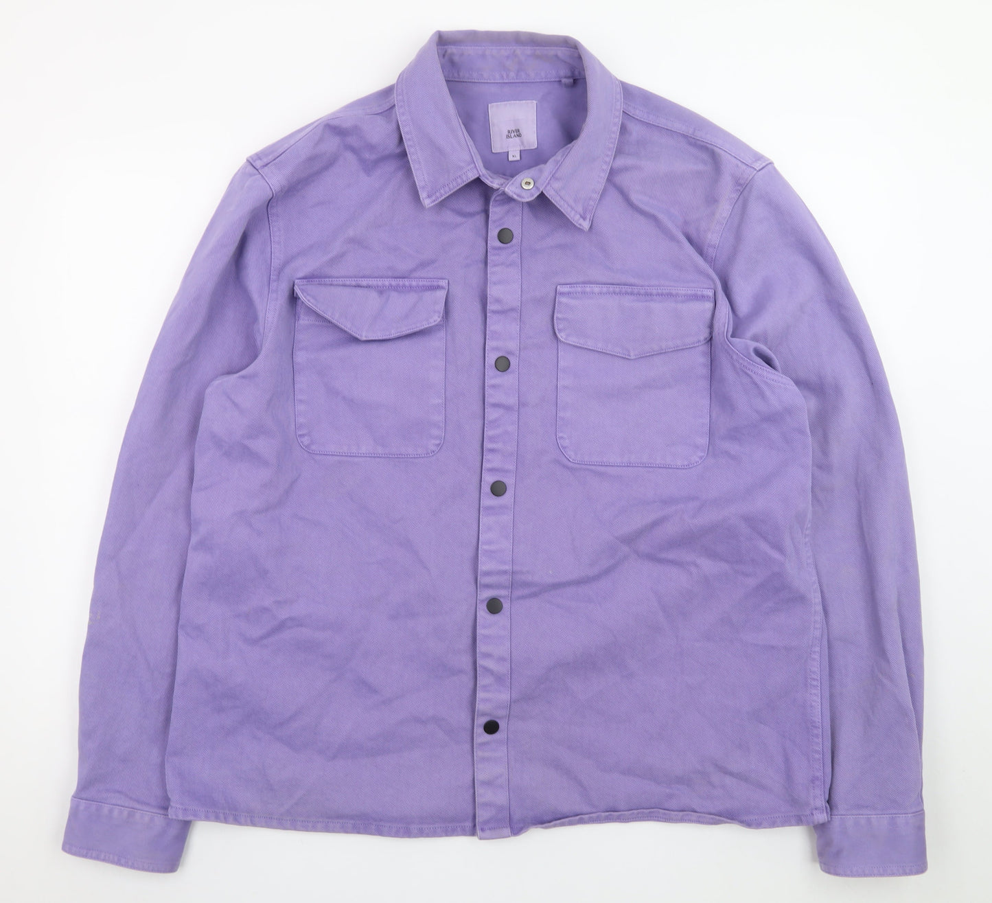 River Island Men’s Purple Cotton Twill Overshirt Jacket XL