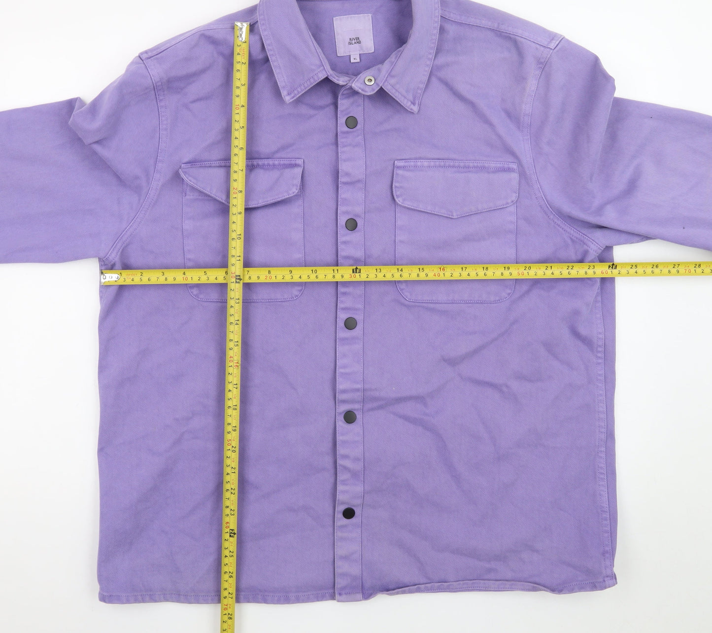 River Island Men’s Purple Cotton Twill Overshirt Jacket XL