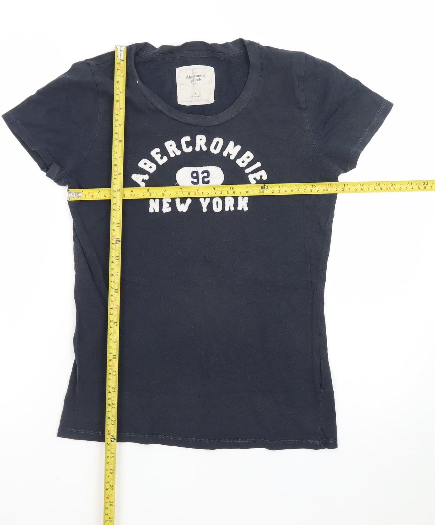Abercrombie & Fitch Womens Blue L Cotton Embroidered T-Shirt
