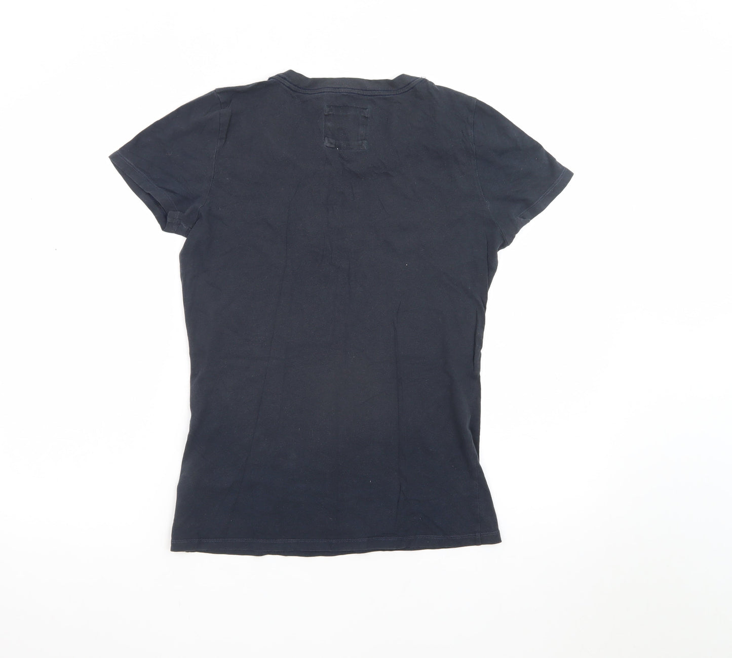 Abercrombie & Fitch Womens Blue L Cotton Embroidered T-Shirt