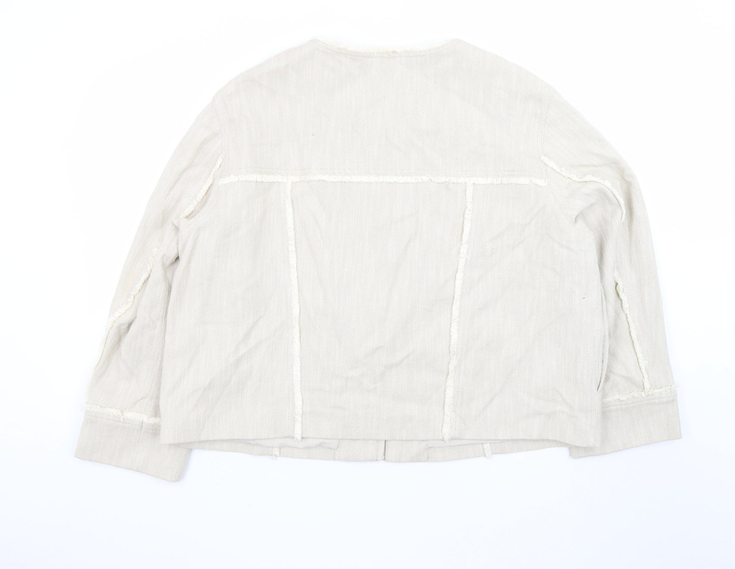 Marks and Spencer Women’s Beige Cotton Lined Zip Jacket Size 20