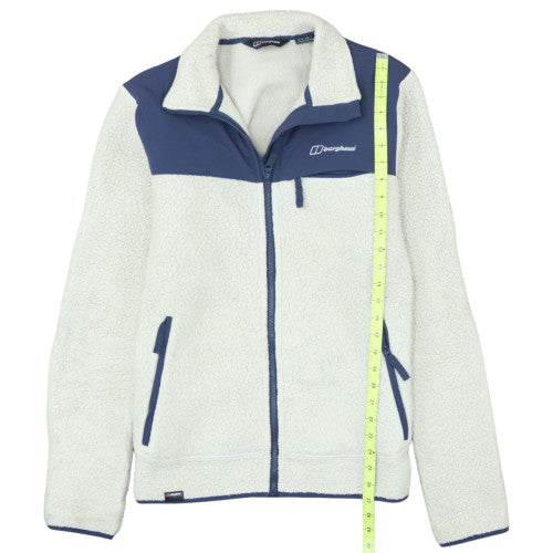 Berghaus Men's White Fleece Jacket M Lightweight Full Zip Outdoor