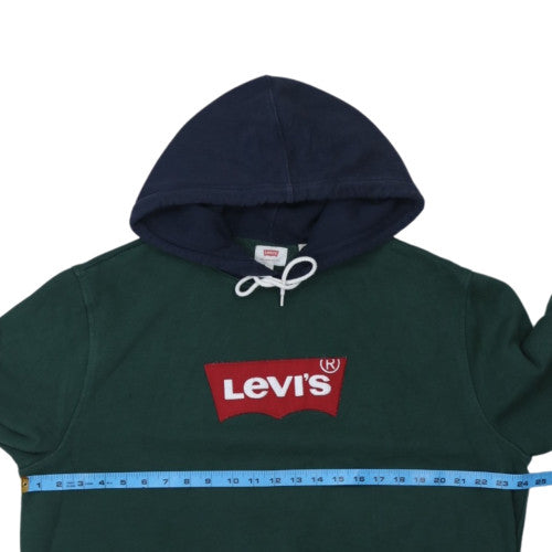Levi's Men's Green XL Pullover Hoodie with Logo Graphic and Drawstring