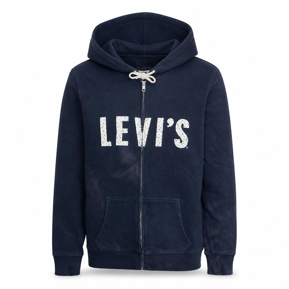 Levi's Men's Blue Full Zip Hoodie M Regular Fleece Sweatshirt