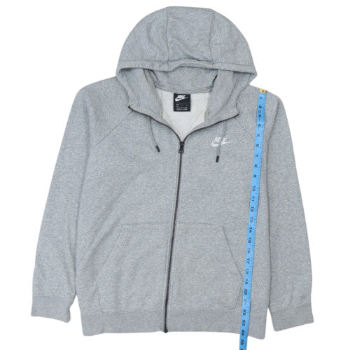 Nike Men's Grey Full Zip Hoodie L Fleece Regular Fit