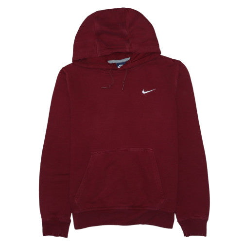 Nike Men's Red Pullover Hoodie Medium Fleece Logo Sweatshirt