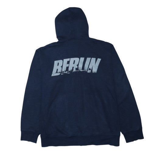 Nike Mens Navy Blue Full Zip Hoodie XXL Berlin Graphic Sweatshirt