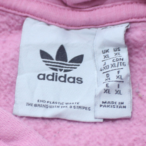 adidas Men’s Pink Pullover Hoodie XL Fleece Sportswear Sweatshirt