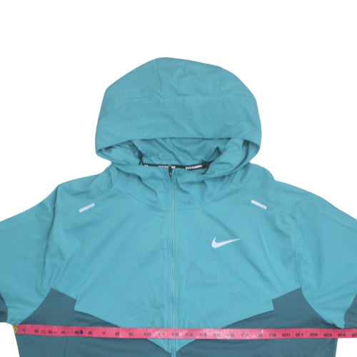 Nike Men's Blue Windbreaker Hooded Jacket L Lightweight Sports
