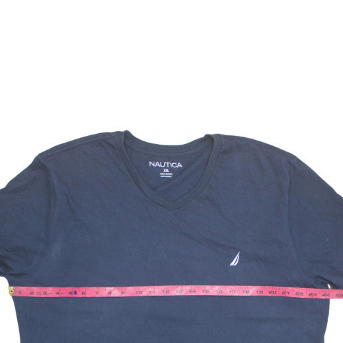 Nautica Men's Navy Blue XXL V-Neck Cotton T-Shirt