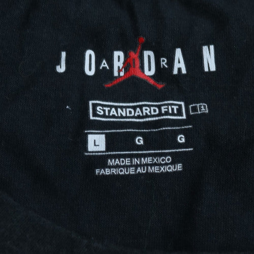 Jordan Men's Black Graphic AIR Logo Short Sleeve T-Shirt Size L