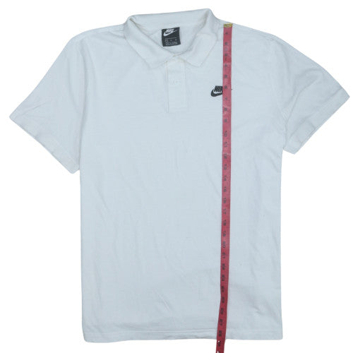 Nike Men's White XL Polo Shirt Short Sleeve Cotton Logo Sports Top