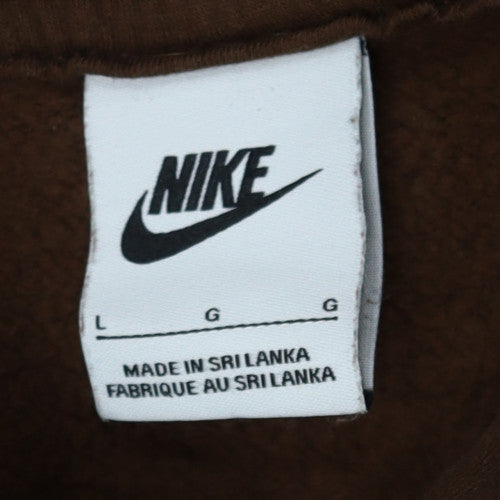 Nike Men's Brown Pullover Hoodie Size L Fleece Sweatshirt