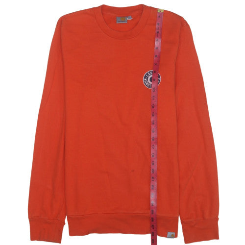 Carhartt Men's Orange Logo Crew Neck Sweatshirt Size M
