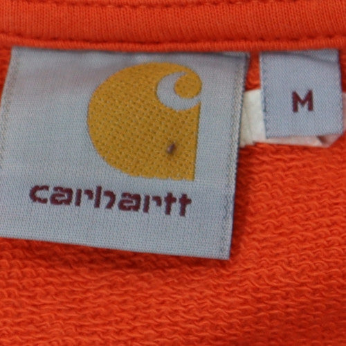 Carhartt Men's Orange Logo Crew Neck Sweatshirt Size M