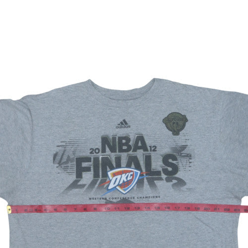 Adidas Men's Grey NBA Finals 2012 OKC T-Shirt XL Cotton Blend Crew Neck