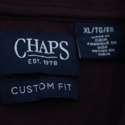 Chaps Men's Brown XL Slim Fit Short Sleeve Polo Shirt