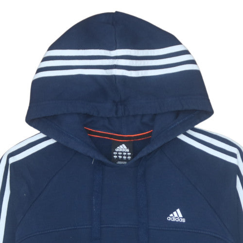 Adidas Men Blue Pullover Hoodie L Regular Fit Sports Fleece