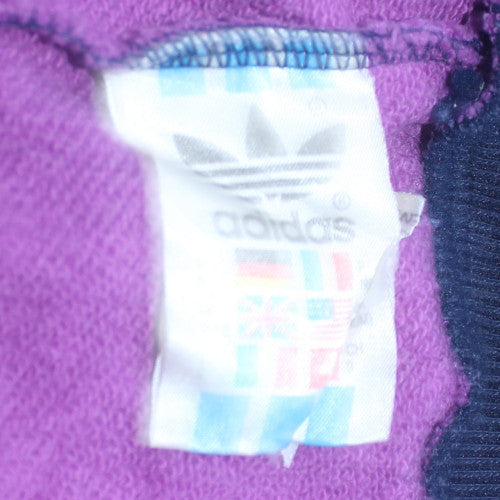 Adidas Women’s Navy Purple 1/2 Zip Retro Sweatshirt Size 12