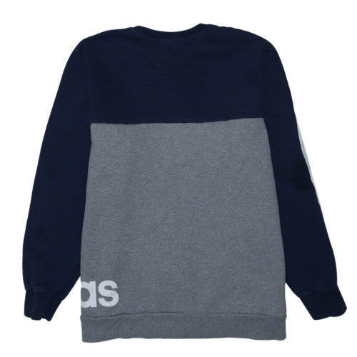 Adidas Men’s Grey Navy 2XL Crew Neck Pullover Sweatshirt