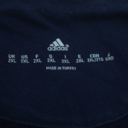 Adidas Men’s Grey Navy 2XL Crew Neck Pullover Sweatshirt