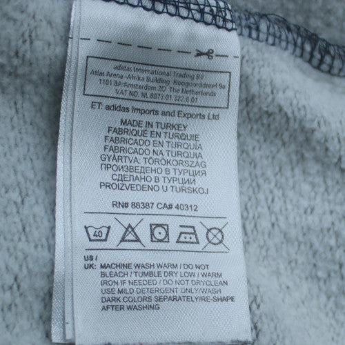 Adidas Men’s Grey Navy 2XL Crew Neck Pullover Sweatshirt