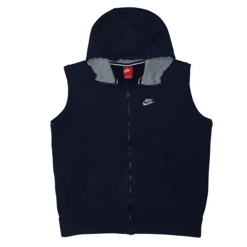 Nike Men's Blue Sleeveless Full Zip Hoodie Vest XL