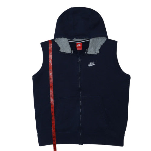 Nike Men's Blue Sleeveless Full Zip Hoodie Vest XL