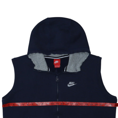 Nike Men's Blue Sleeveless Full Zip Hoodie Vest XL