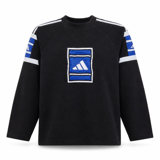 Adidas Mens Black L Pullover Sweatshirt Logo Sportswear