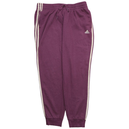Adidas Womens Burgundy Jogger Sweatpants XL Side Stripe Drawstring