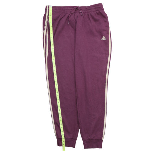 Adidas Womens Burgundy Jogger Sweatpants XL Side Stripe Drawstring