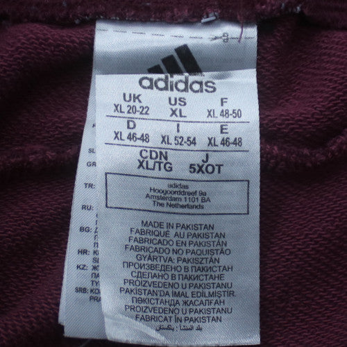 Adidas Womens Burgundy Jogger Sweatpants XL Side Stripe Drawstring