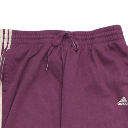 Adidas Womens Burgundy Jogger Sweatpants XL Side Stripe Drawstring