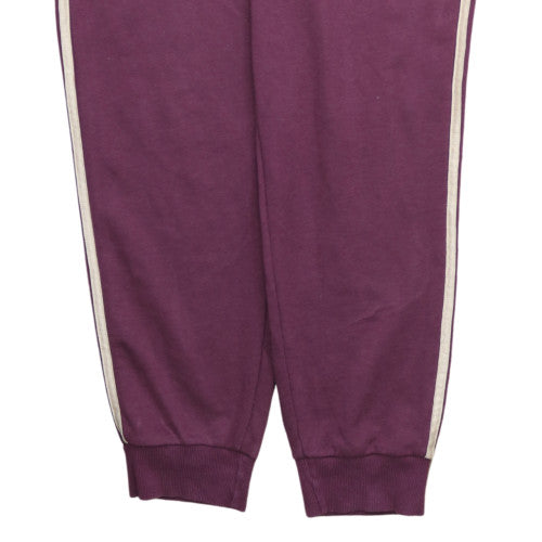 Adidas Womens Burgundy Jogger Sweatpants XL Side Stripe Drawstring
