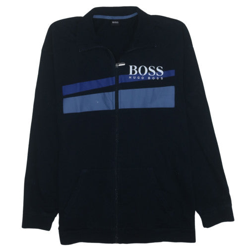 Hugo Boss Men's Black 2XL Track Jacket Full Zip Lightweight Cotton Blend