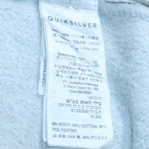 Quiksilver Men's Grey Pullover Hoodie Size L Regular Fit Fleece