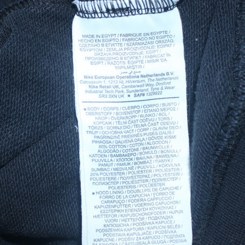 Nike Womens Black Pullover Hoodie Large Logo Print Sweatshirt
