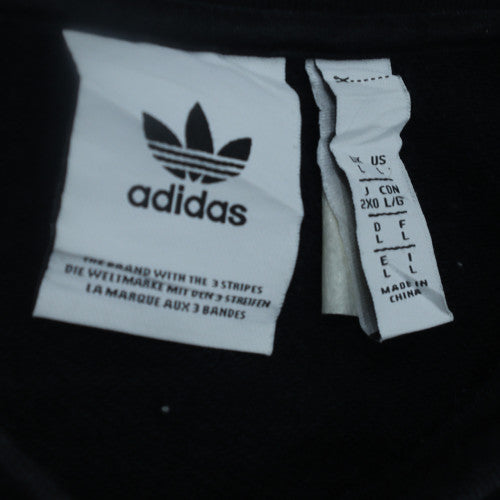 Adidas Mens Black Crew Neck Sweatshirt L Regular Fit