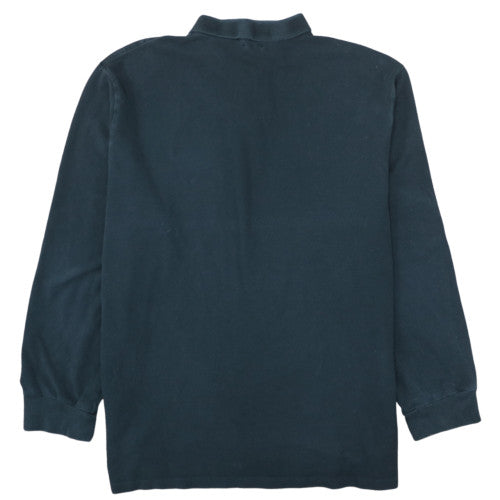 Ralph Lauren Men’s Blue Long Sleeve Cotton Button-Up Polo Shirt 2XL Slim Fit