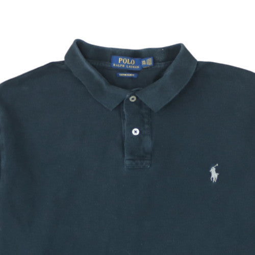 Ralph Lauren Men’s Blue Long Sleeve Cotton Button-Up Polo Shirt 2XL Slim Fit