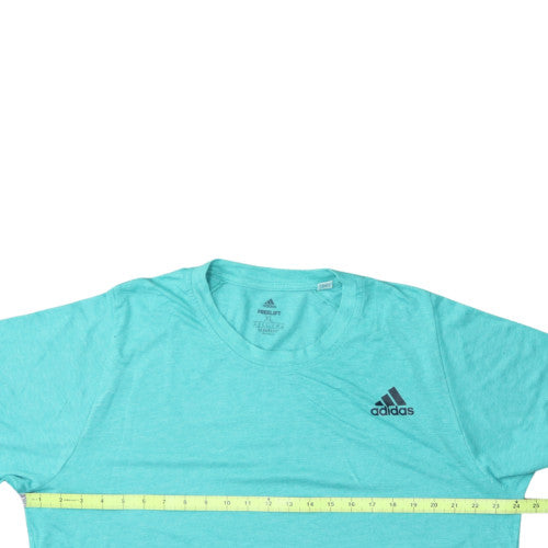 Adidas Men's Aqua Blue Freelift Aeroready Crew Neck T-Shirt XL