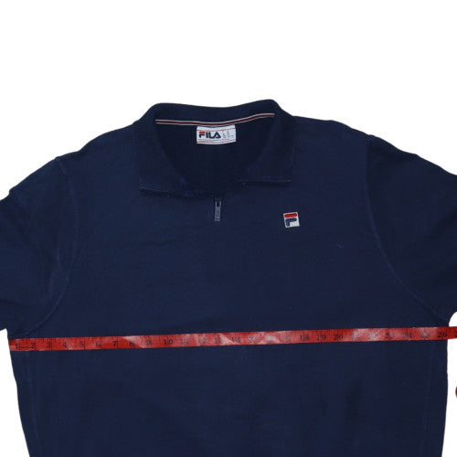Fila Mens Navy Blue XXL 1/2 Zip Basic Jacket Cotton Pullover