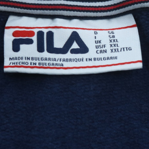 Fila Mens Navy Blue XXL 1/2 Zip Basic Jacket Cotton Pullover