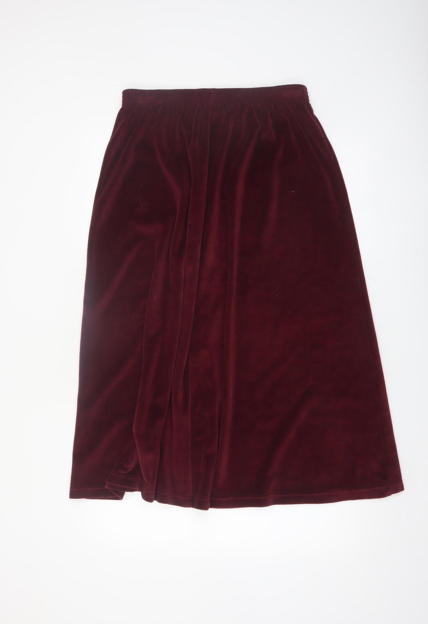 Damart Women's Red Velvet A-Line Midi Skirt Size 16