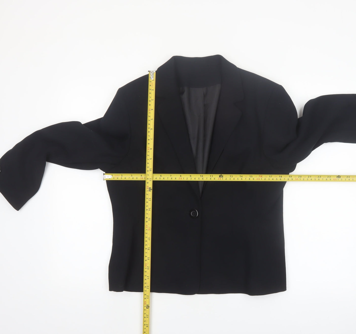 Richards Petites Black Blazer Jacket UK 14 Women's Single-Breasted Formal