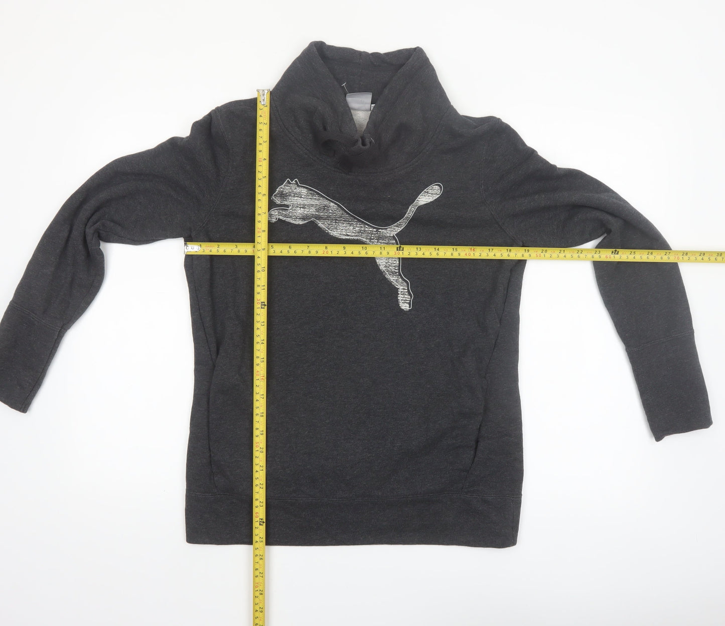 Puma Women’s Black Funnel Neck Pullover Sweatshirt Size 12