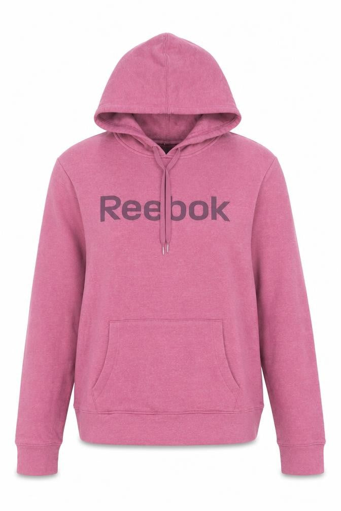 Reebok Women’s Pink Hoodie L Cotton Blend Pullover Sweatshirt