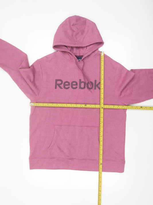 Reebok Women’s Pink Hoodie L Cotton Blend Pullover Sweatshirt